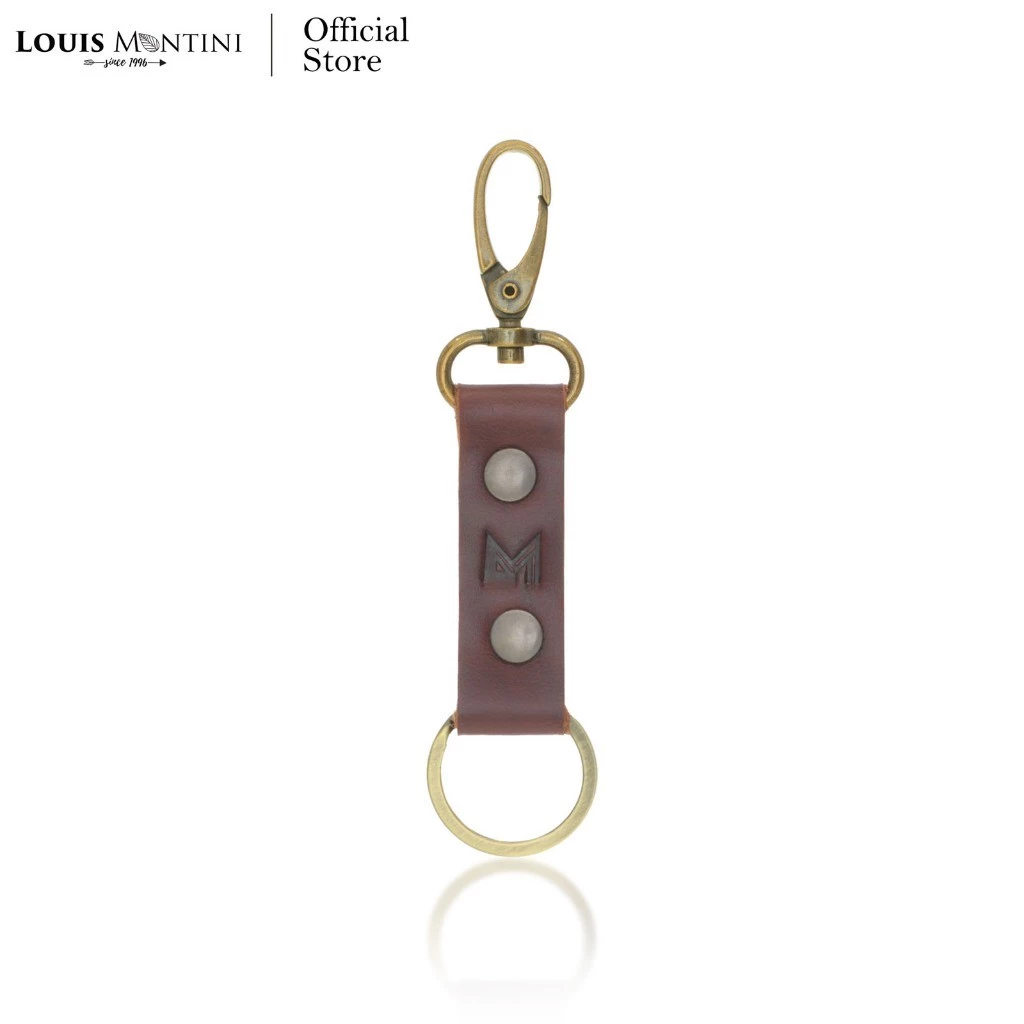 [ส่งด่วนฟรี] Louis Montini พวงกุญแจหนังวัวแท้ KR45