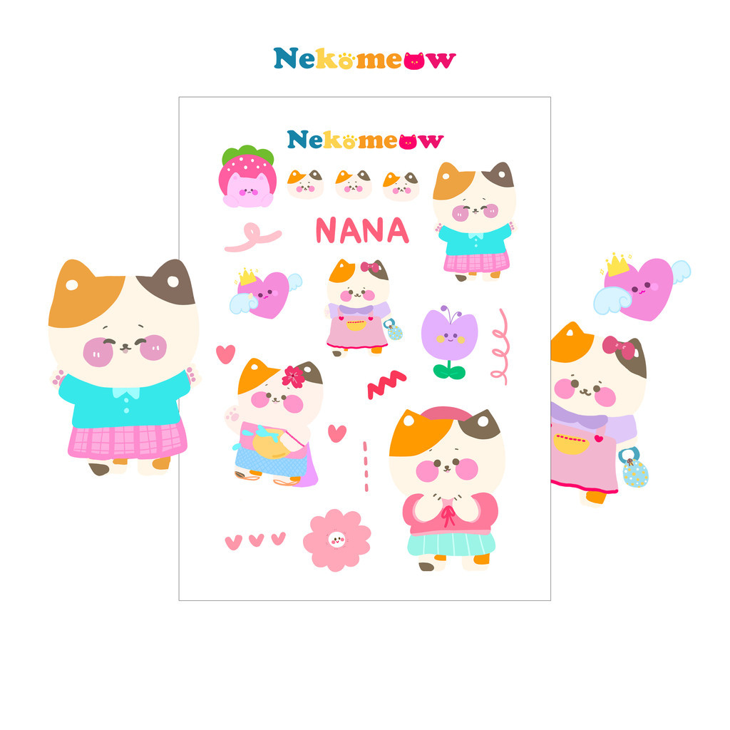 Louis Montini (Nekomeow) Sticker สติกเกอร์สําหรับตกแต่ง DIY ลอกแล้วติดได้เลย STK001