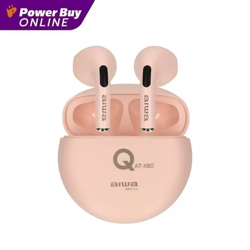 AIWA หูฟังไร้สาย บลูทูธ AT-X80Q Truly Wireless (สีชมพู)