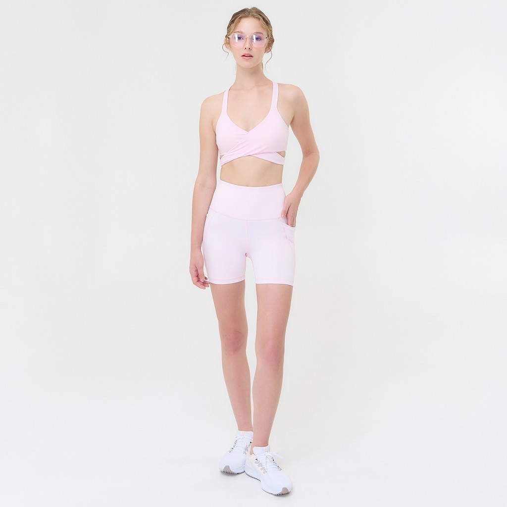 Wakingbee WB Biker (Powder Pink) เลกกิ้งไบค์เกอร์ รุ่นขายดีที่สุด ผ้านุ่มใส่สบาย ยืด 360° แห้งไว กันยูวี เอวสูงมีกระเป๋า