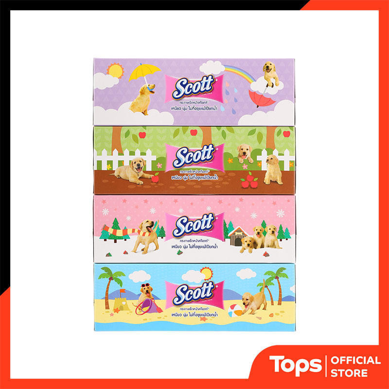 SCOTT สก็อตต์กระดาษเช็ดหน้า 115แผ่น แพค 4 [8888336013831]