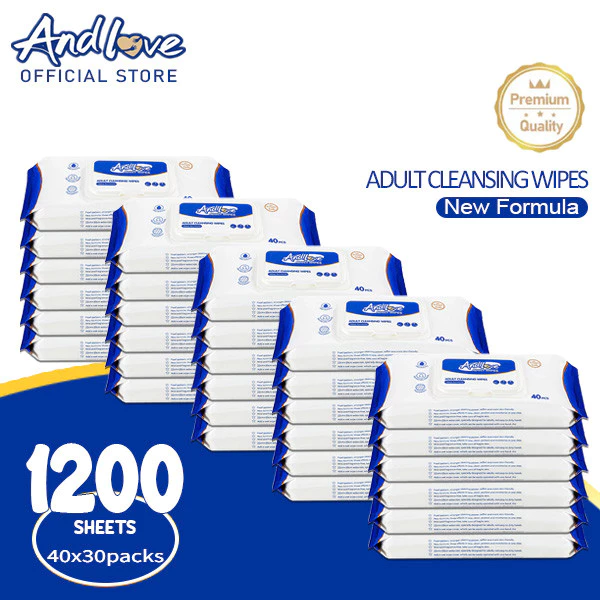 Andlove Wipes เซอร์เทนตี้ไวพ์ ผ้าเช็ดทำความสะอาดผิวสำหรับผู้ใหญ่ (40 pcs x 30 pack)