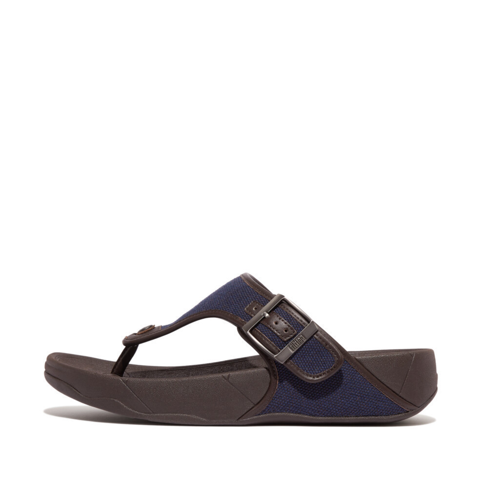 FITFLOP TRAKK II TWO-TONE CANVAS รองเท้าแตะแบบหูหนีบผู้ชาย รุ่น HB1-167 สี CHOCOLATE BROWN