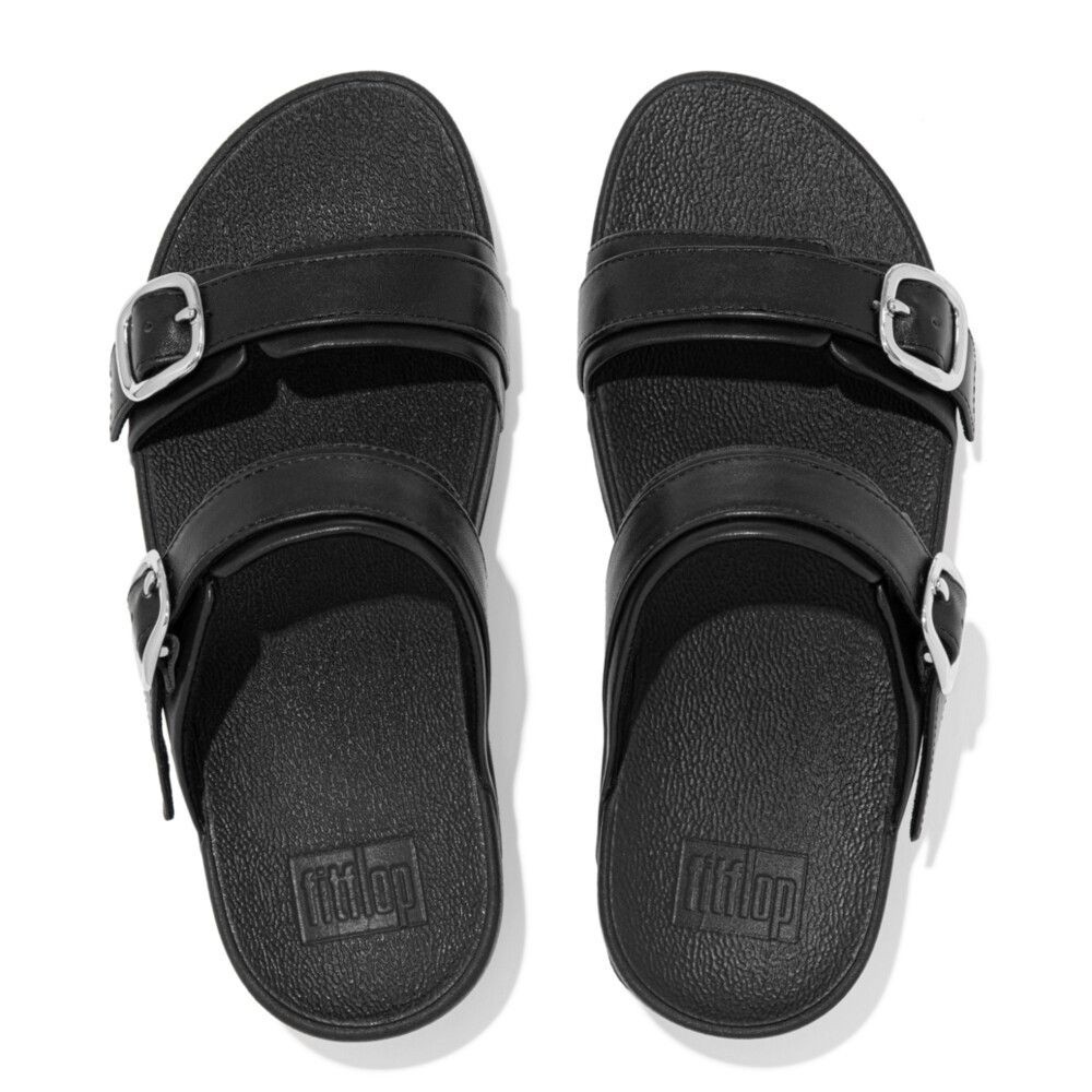 FITFLOP LULU ADJUSTABLE LEATHER รองเท้าแตะผู้หญิง รุ่น ES7-090 สี ALL BLACK