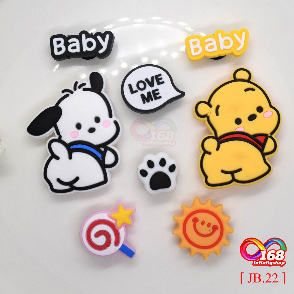 8 ชิ้น เช๊ตการ์ตูน ตุ๊กตา 🇹🇭ร้านไทย#จิบบิท#ติดรองเท้า#กระเป๋า#DIY พีวีซี น่ารัก อุปกรณ์เสริม[ JB.22 ]