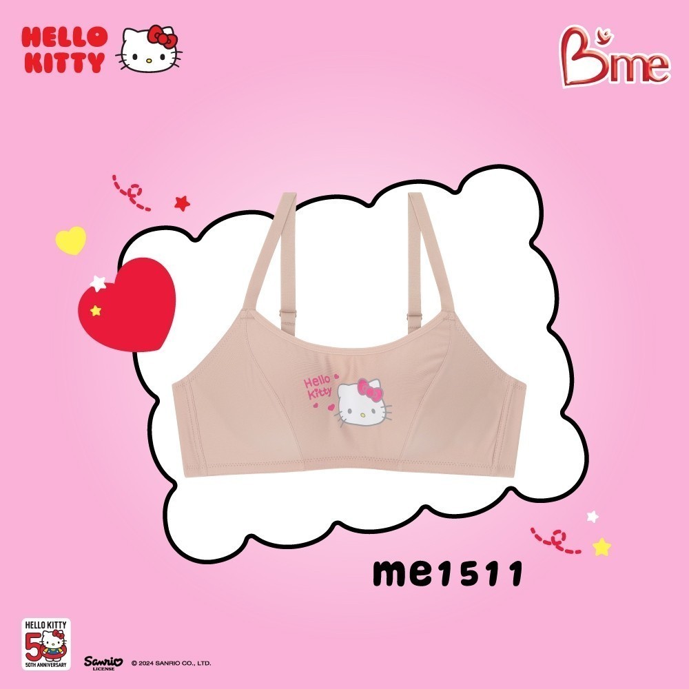 B'me เสื้อชั้นในไร้โครง level 2 ฟองกลาง รุ่น ME1511 (Hello Kitty) สีเบจ สีดำ สีชมพูอ่อน