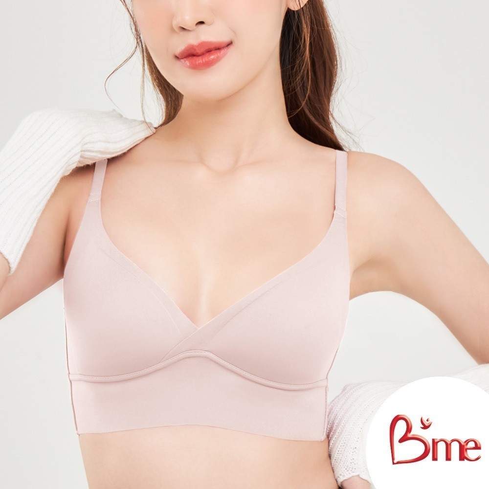 B'me เสื้อชั้นในไร้ขอบ level 1 ฟองบาง  รุ่น ME1G32 สีโอลด์โรส โอวัลติน แดง กรม