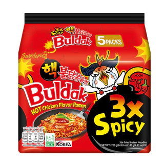 [แพ็ค 5 ซอง] Samyang Buldak Spicy Ramen 3X Ramen ซัมยัง บูลดัก สไปซี่ราเมง 3 เอ็กซ์ สไปซี่ ราเมง 700 กรัม