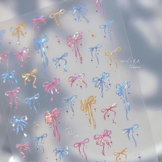 สติกเกอร์ติดเล็บ โบว์ของขวัญ y2k แผ่นละ 9 บาท สินค้าพร้อมส่ง