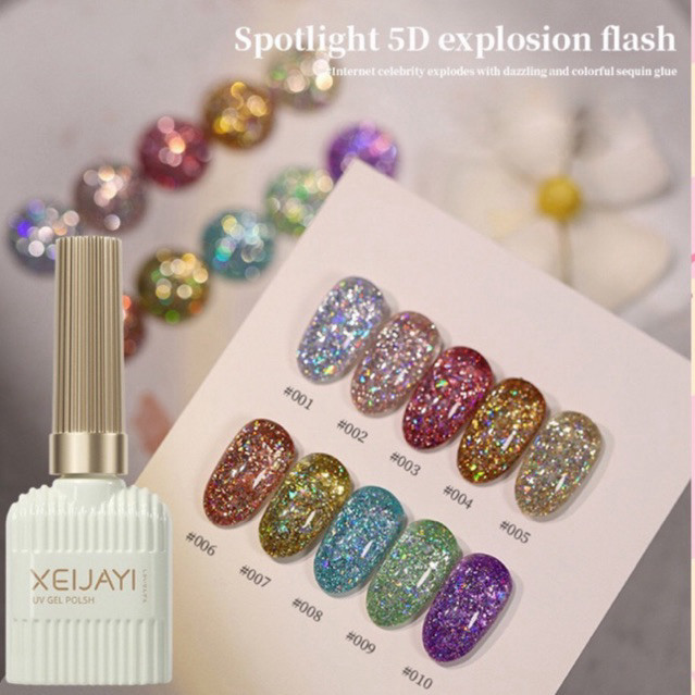 [XEIJAYI] ไฟสปอตไลท์ 5D 10 สี สําหรับตกแต่งเล็บ