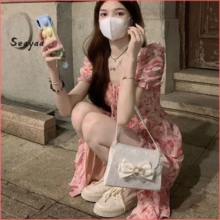 💐【SY】ชุดเดรสดอกไม้ร่องสูง ยาวกลาง ดีไซน์ไฮเอนด์ ใส่ทำงานหรือเที่ยวก็ได้ เนื้อผ้าดี ทรงสวย ใส่แล้วดูดี S-XXL