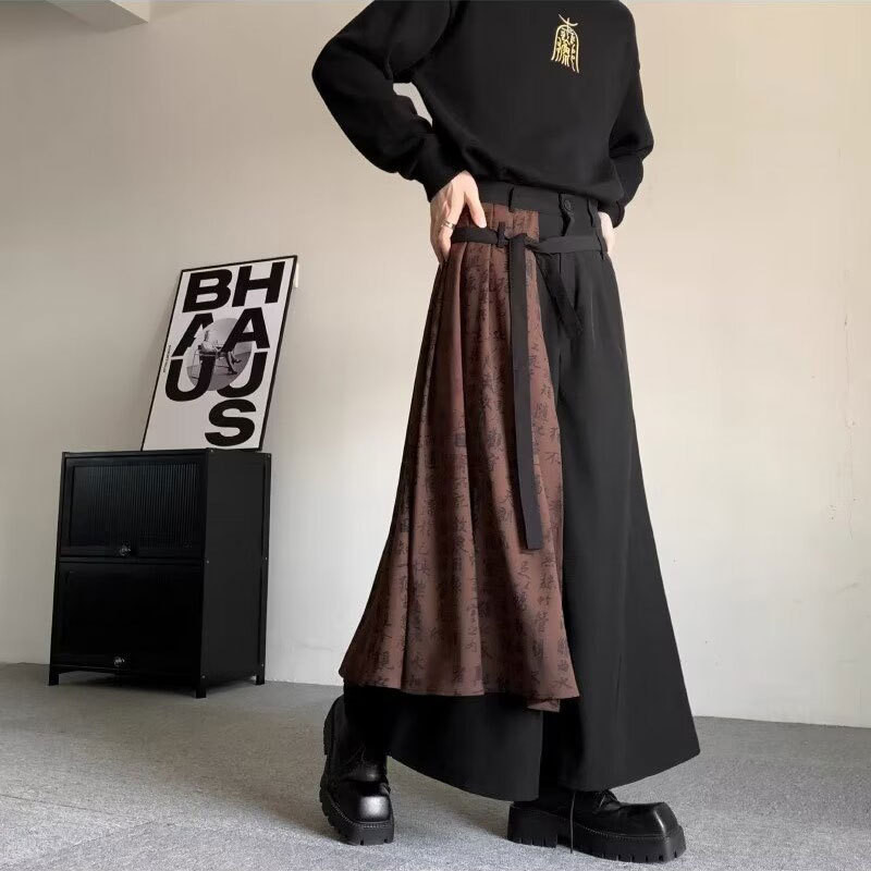 กางเกงสูท พิมพ์ลายตัวอักษร สไตล์อเมริกันย้อนยุค ระดับไฮเอนด์ สร้างสรรค์ สําหรับผู้ชาย