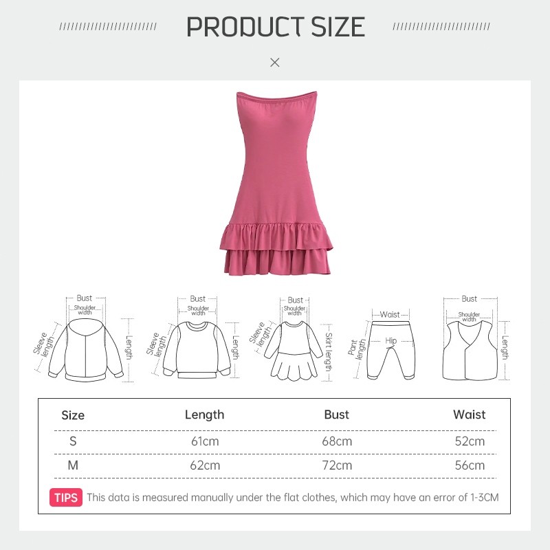 Niche ชุดเดรสที่ไม่มีสายหนังผู้หญิงฤดูร้อนสาวเผ็ดสไตล์กระโปรงสั้นเซ็กซี่สะโพกห่อกระโปรงเค้ก BB - รูปที่ 2