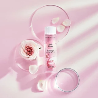 CUTE PRESS PURE ORIGIN PINK ROSE ANTI-AGING TONER 250 ml โทนเนอร์ ชะลอการเกิดริ้วรอย (เหมาะสำหรับทุกสภาพผิว)