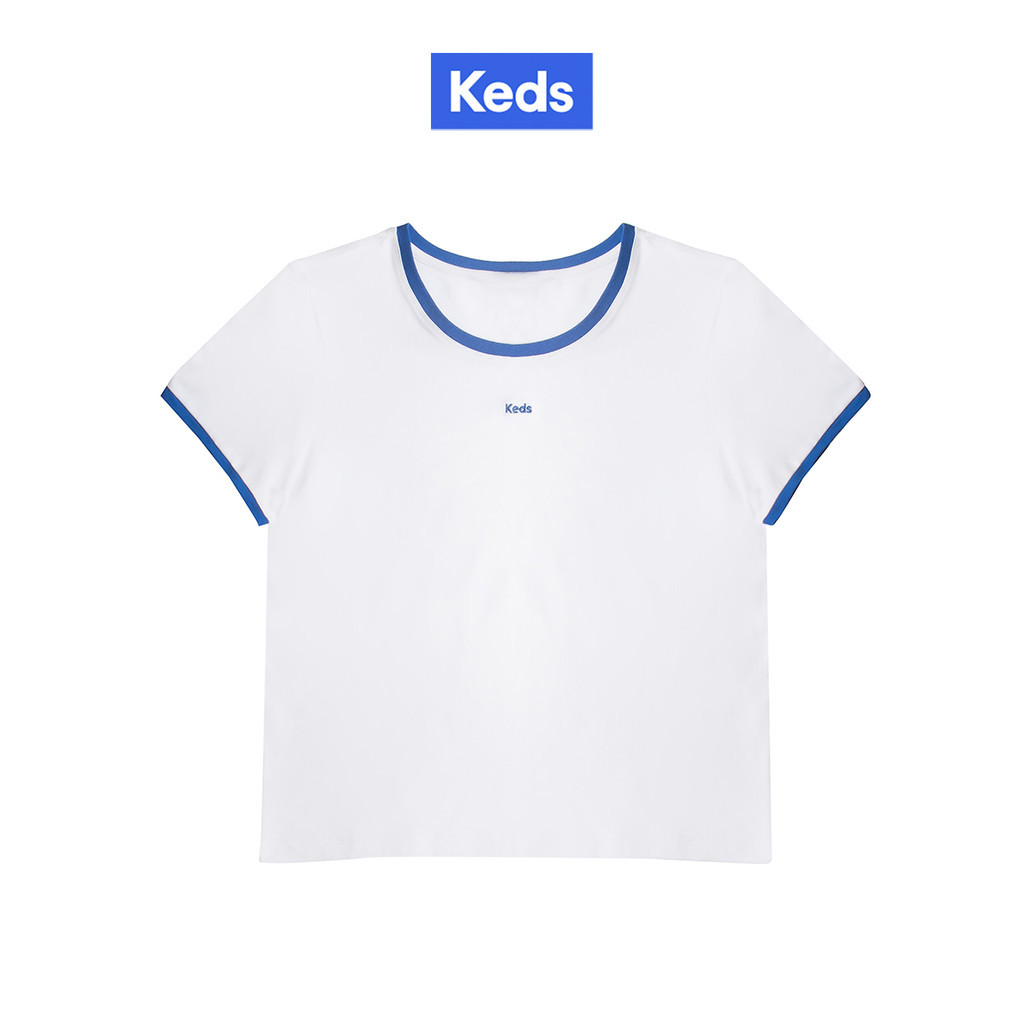 KEDS เสื้อยืด Slim Fit รุ่น KEDS BINDING SLIM FIT T-SHIRT สีขาว ( F24APT02010 )