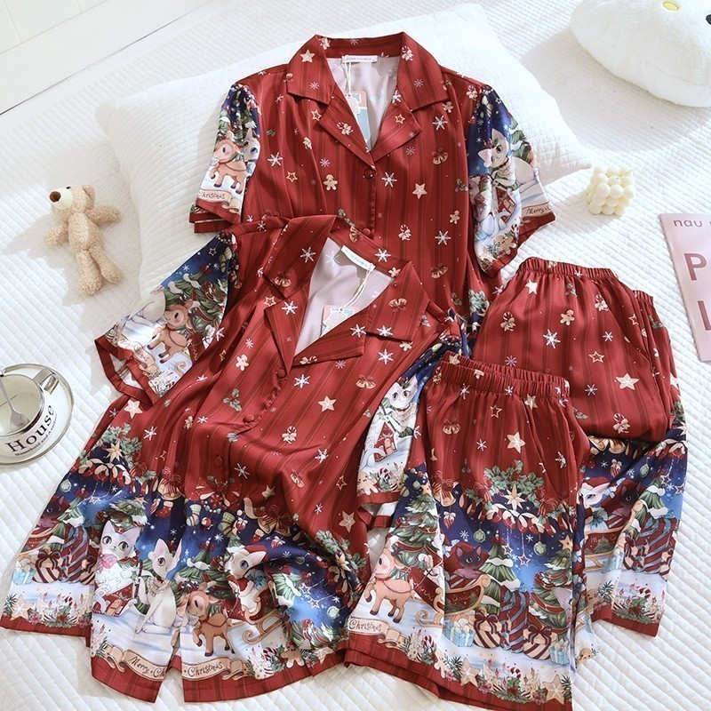 ชุดนอน Muslin Pajamas Silk Satin รุ่น (N5083 T5083 P5083 M5083)