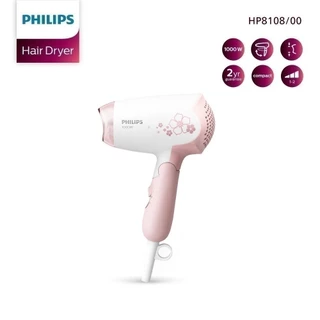 Philips ฟิลิปส์ ไดร์เป่าผม 1000W แรงลม 2 ระดับ ขนาดพกพา พับเก็บได้ รุ่น HP8108/00