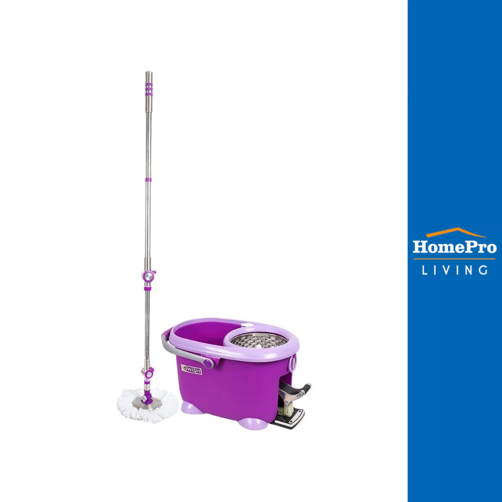 BE WISH ชุดอุปกรณ์ถังปั่นพร้อมไม้ม็อบ DOUBLE WASH BOBO MAX SERIES 2 สีม่วง จัดส่งโดย HomePro