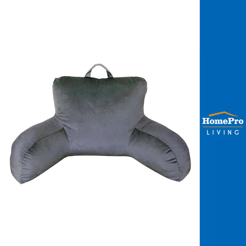 HOME LIVING STYLE เบาะรองหลัง FUR 18x29 นิ้ว สีเทา จัดส่งโดย HomePro