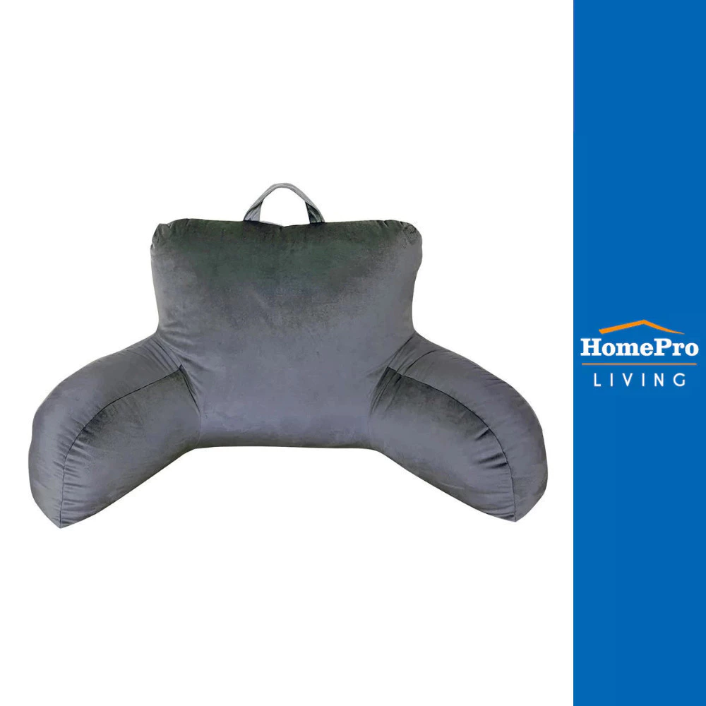 HOME LIVING STYLE เบาะรองหลัง FUR 18x29 นิ้ว สีเทา จัดส่งโดย HomePro