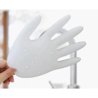 ถุงมือสีขาว ถุงมือยาง ถุงมือแพทย์ 100% ชนิดไม่มีแป้ง ถุงมืออาหาร 100 ชิ้น