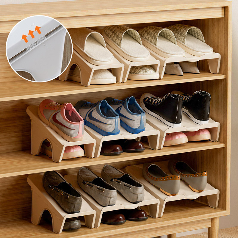 ชั้นวางรองเท้าแบบสองชั้น ถอดประกอบได้ ประหยัดพื้นที่ จัดเก็บรองเท้าให้เป็นระเบียบ รับน้ำหนักได้ดี แข็งแรงทนทาน