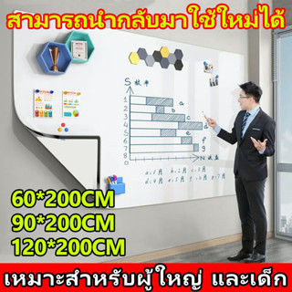 📝กระดานไวท์บอร์ด สติกเกอร์ไวท์บอร์ด ไวท์บอร์ดแปะ  ดูดซับด้วย…