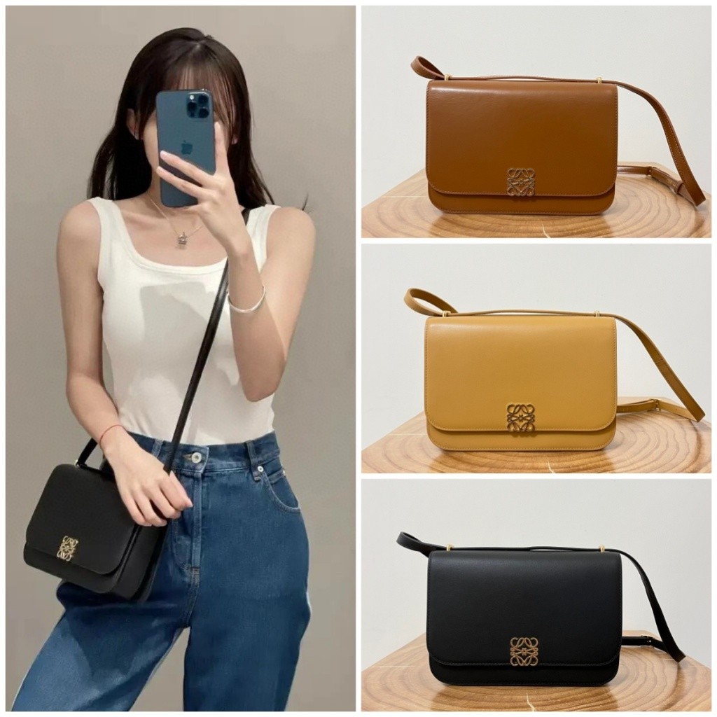 Pre order ราคา8100 Loewe 9067 Goya Anagram กระเป๋าสะพายข้าง หนังแท้ Size22.5*7.5*15cm