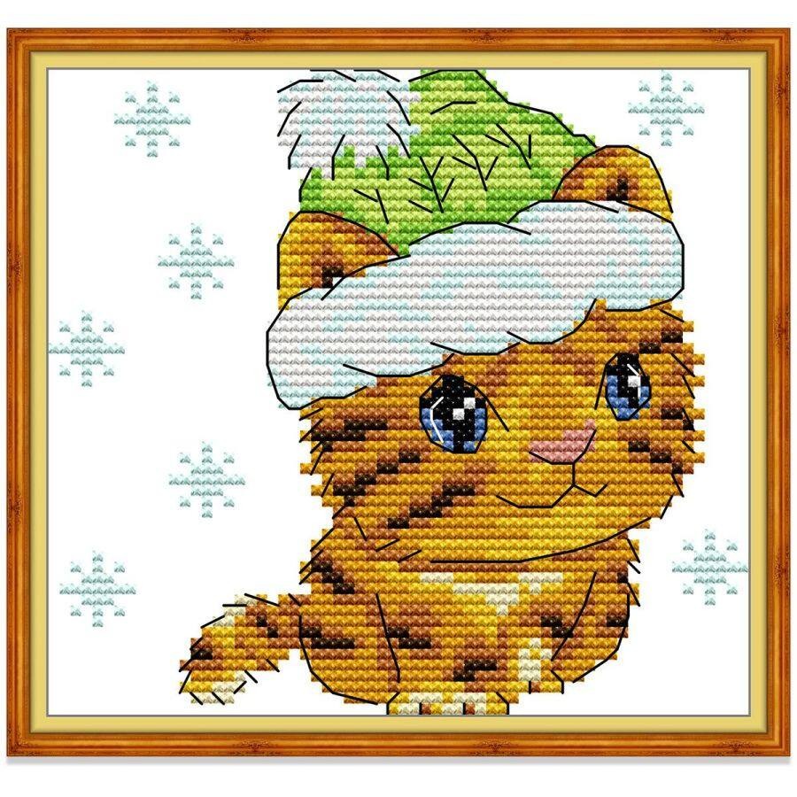 ปักครอสติส ครอสติสแบบปัก สัตว์ ง่าย 14/11CT ผ้าพิมพ์ลาย - รูปที่ 2