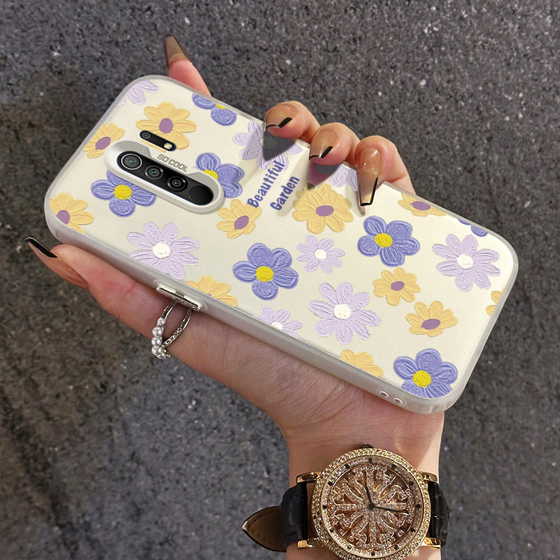 เคสสำหรับ Xiaomi Redmi 9 Prime 9A 9T 9C NFC 10A POCO C3 C33 M2 เคสโทรศัพท์โปร่งใสดอกไม้