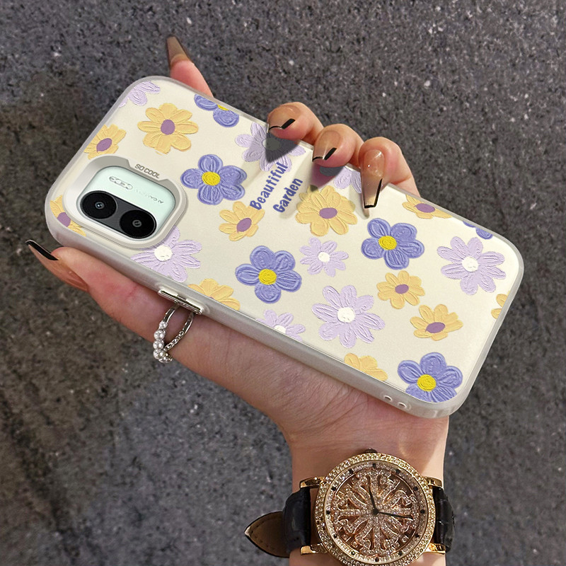 เคสสำหรับ Xiaomi Redmi A1 A2 เคสโทรศัพท์โปร่งใสดอกไม้