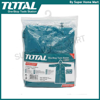 Total เสื้อกันฝน (M, L, XL, XXL, XXXL) PVC 100% หนา อย่างดี ยาว 120 ซม. สีเขียว รุ่น THTRC031 -ชุดกันฝน