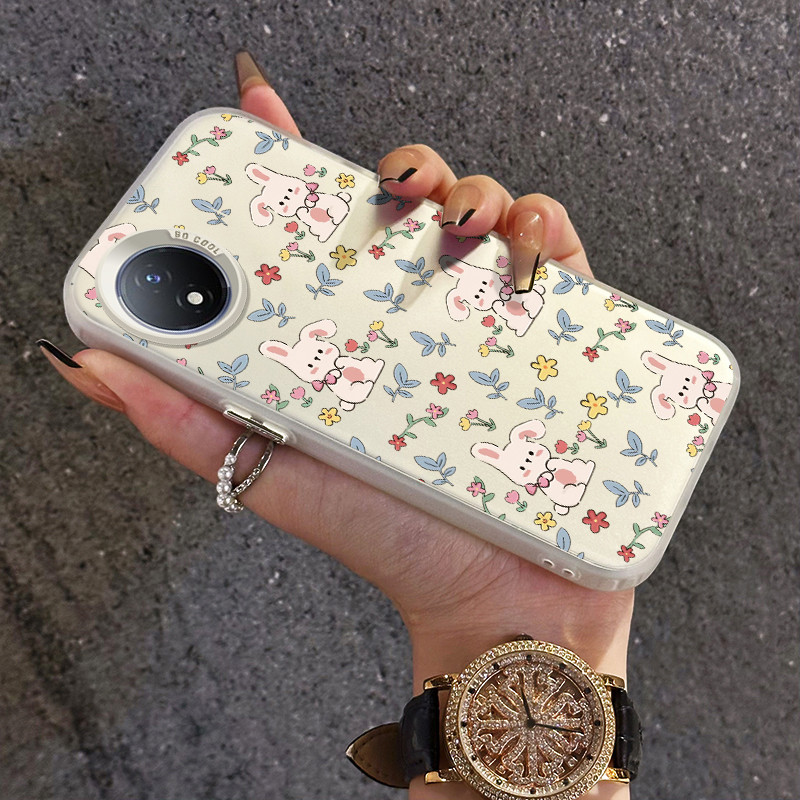 เคสสำหรับ VIVO Y02 Y02A Y02T Y11 2023 Y02s เคสป้องกันเคสมือถือโปร่งแสงกระต่ายหมี