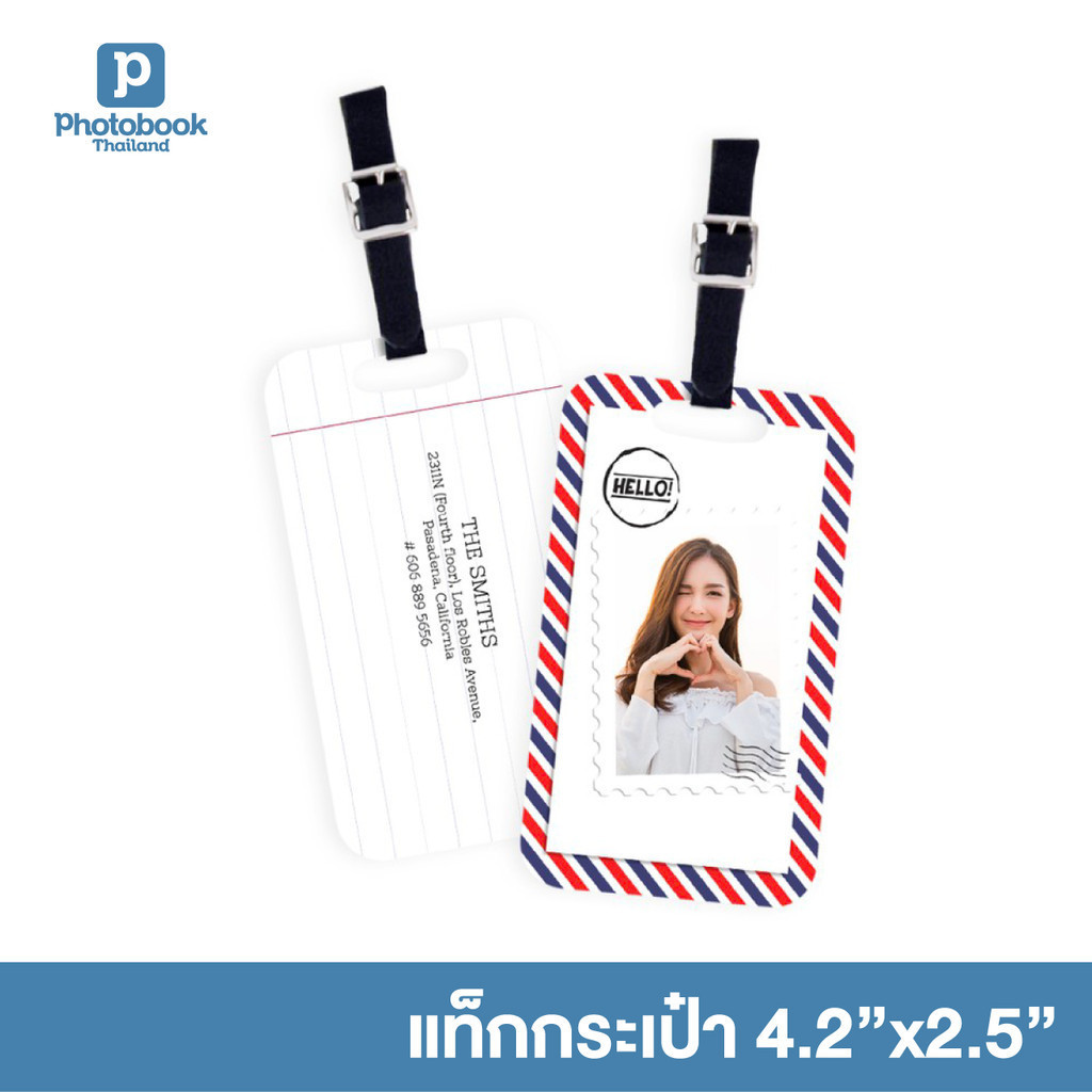 Photobook: ป้ายติดกระเป๋า 4.25×2.5 แท็กกระเป๋า พวงกุญแจรูป พวงกุญแจชื่อ – พร้อมสายคาดหนัง