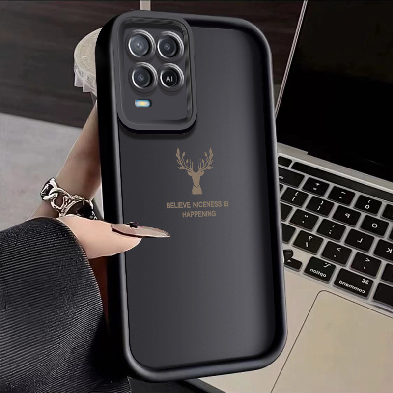 เคสสำหรับ OPPO A54 เคสมือถือกันกระแทกหัวกวางกรอบซิลิโคนนิ่มกันรอยนิ้วมือ