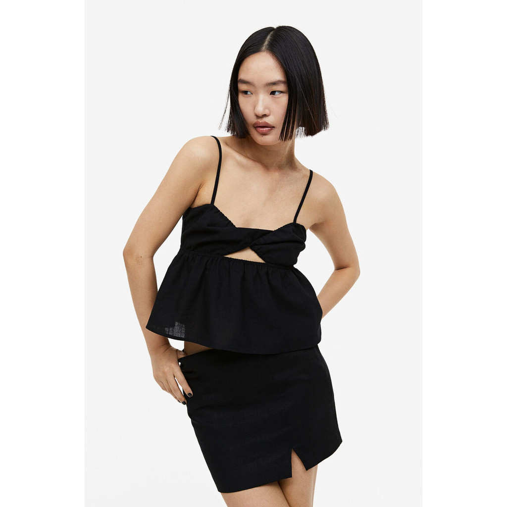 H&M Woman Twist-detail peplum top 1170151_1