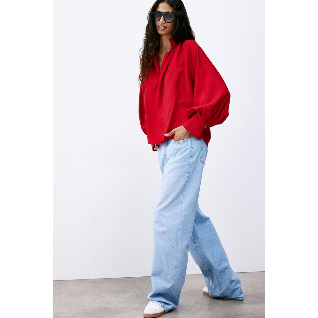 H&M Woman Balloon-sleeved blouse 1246115_1