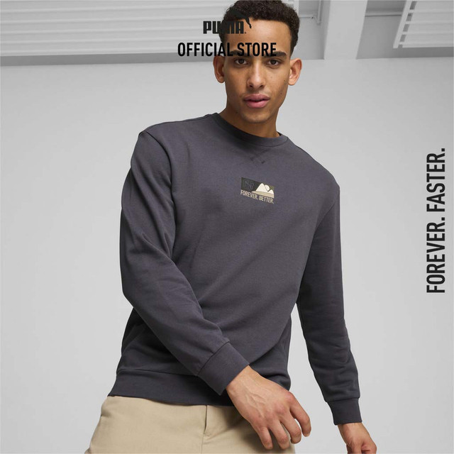 PUMA BASICS - เสื้อคอกลมผู้ชาย BETTER SPORTSWEAR สีเทา - 68175869