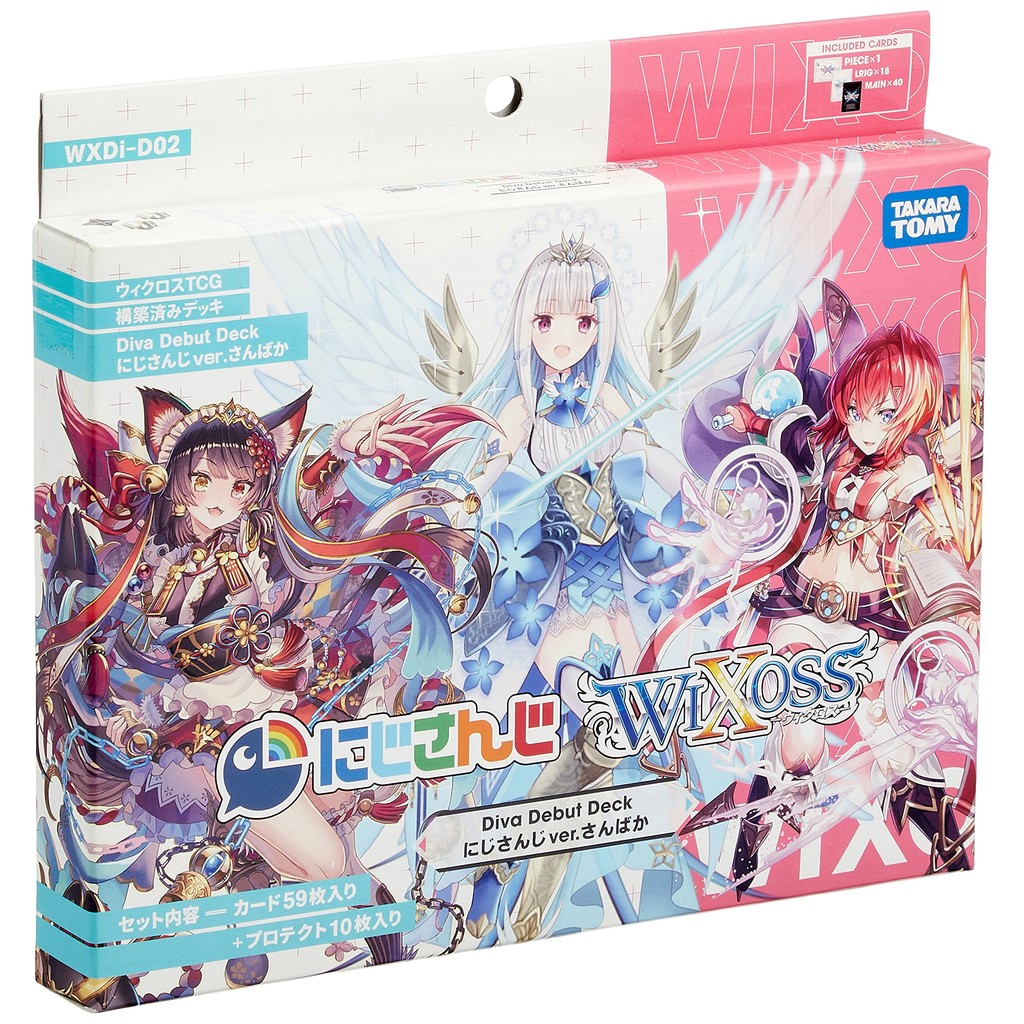 TAKARA TOMY Wixoss WXDi-D02 TCG Pre-built Deck DIVA DEBUT DECK Nijisanji ver. Sanbaka Multicolor ・ ส