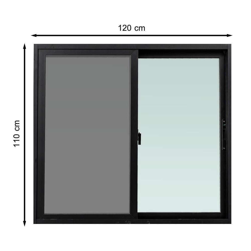 HomePro หน้าต่างบานเลื่อน อะลูมิเนียม S-S มุ้ง 120X110 ซม. สีดำ แบรนด์ AZLE
