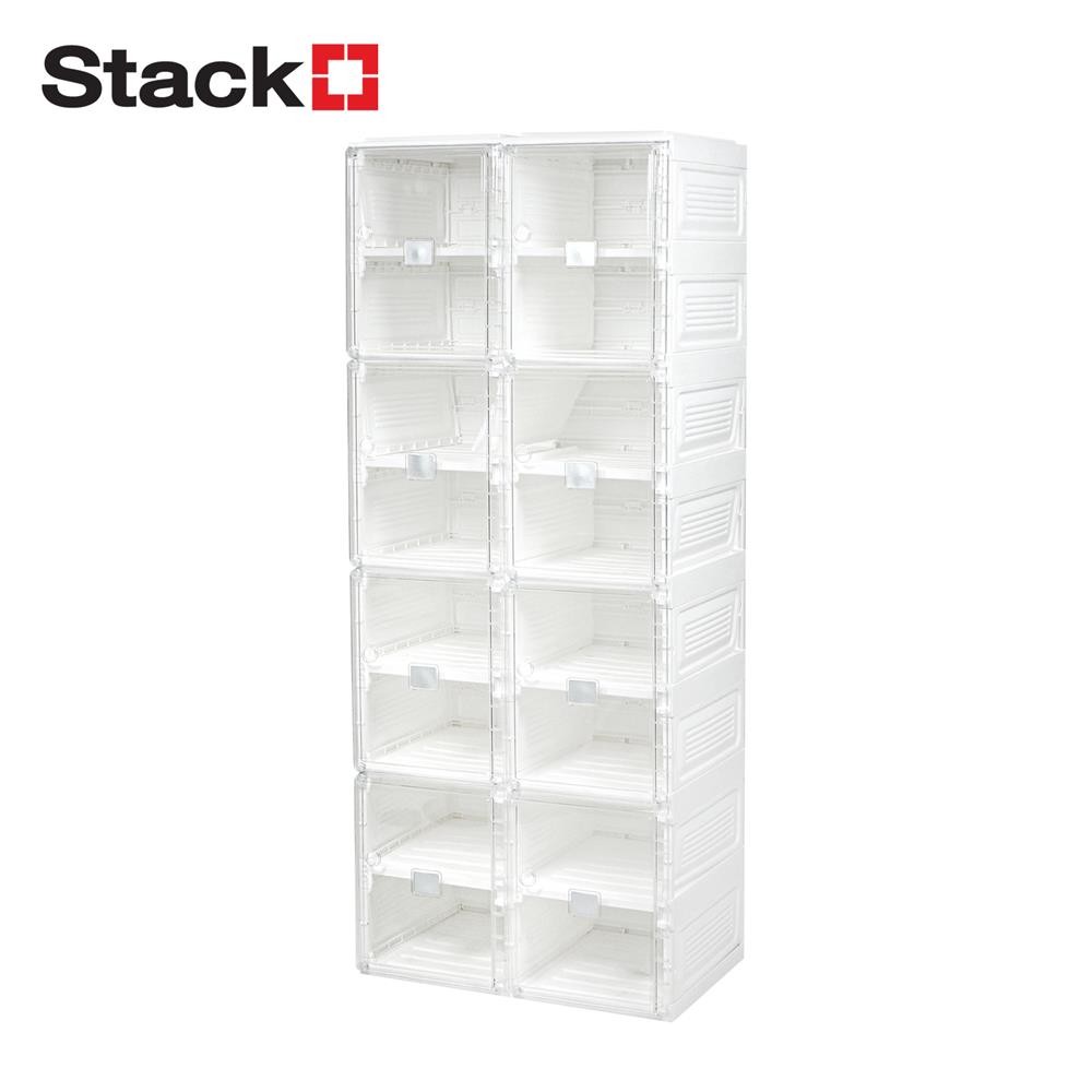 STACKO กล่องรองเท้า 16 ช่อง CLAIRE 53x34x132 ซม. สีขาว/ใส จัดส่งโดย HomePro