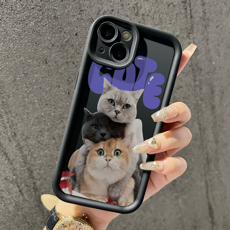 เคสสำหรับ Realme 8i Realme Narzo 50 4G เคสกล้องจริงเคสมือถือลายแมวปลอกซิลิโคนแบบนิ่มดูดซับแรงกระแทก