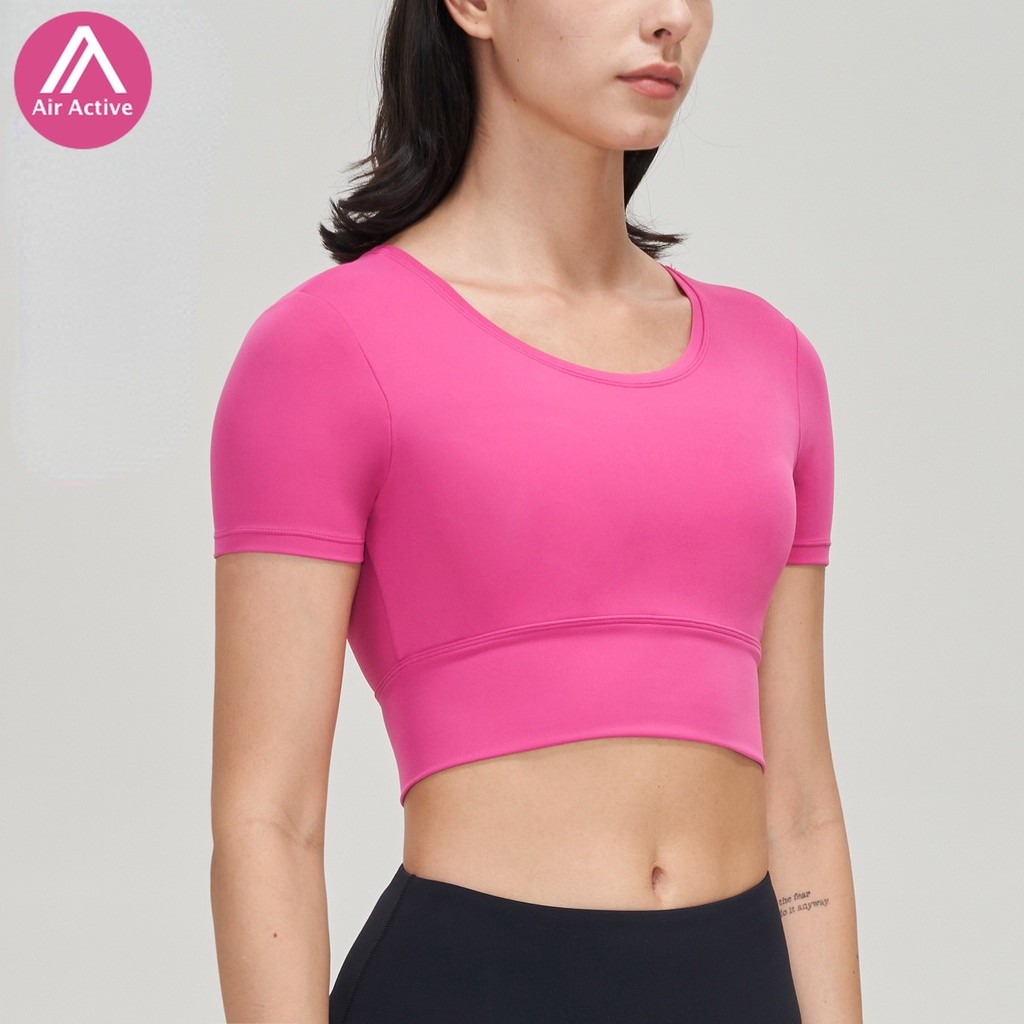 AirActive Leisure ชุดเสื้อกีฬา ผ้าไนล่อน 66 ระดับพรีเมี่ยม แบบแห้งเร็ว สําหรับออกกําลังกาย เล่นโยคะ วิ่ง ฟิตเนส