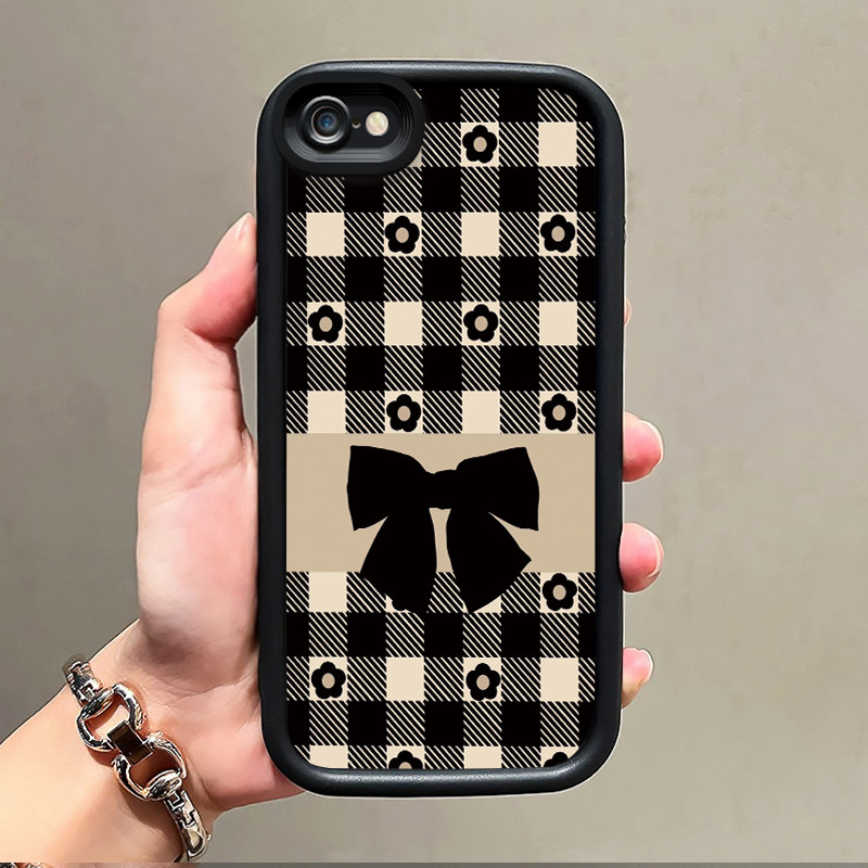 เคสสำหรับ iPhone 6 Plus 6s Plus 7 Plus 8 Plus SE 2020 เคสโทรศัพท์รูปโบว์ผู้หญิงพร้อมซิลิโคนป้องกันดูดซับแรงกระแทก