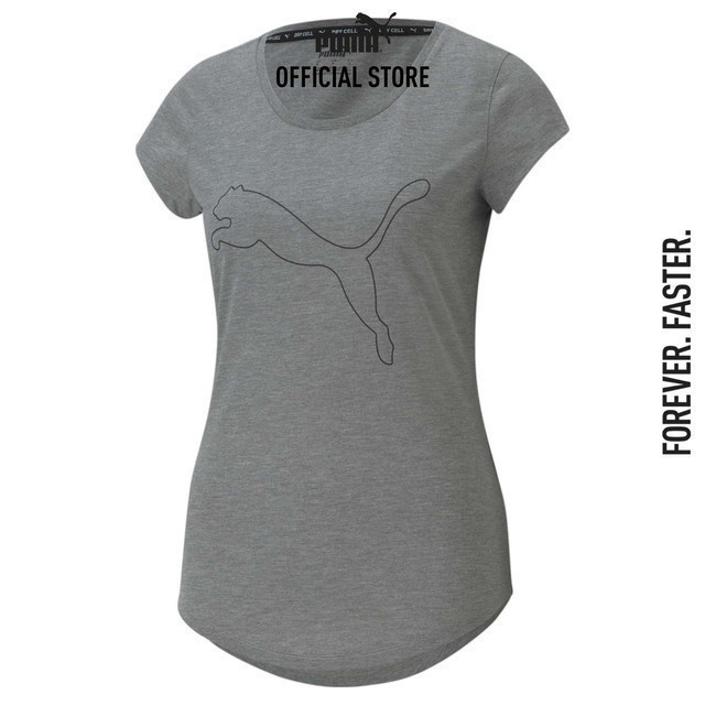PUMA TRAINING - เสื้อออกกำลังผู้หญิง Performance Heather Cat สีเทา - 52032003