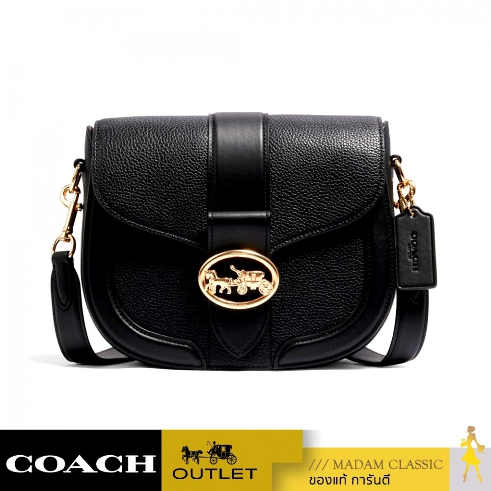 NEW กระเป๋าสะพายข้าง COACH C3241 GEORGIE SADDLE BAG (IMBLK)