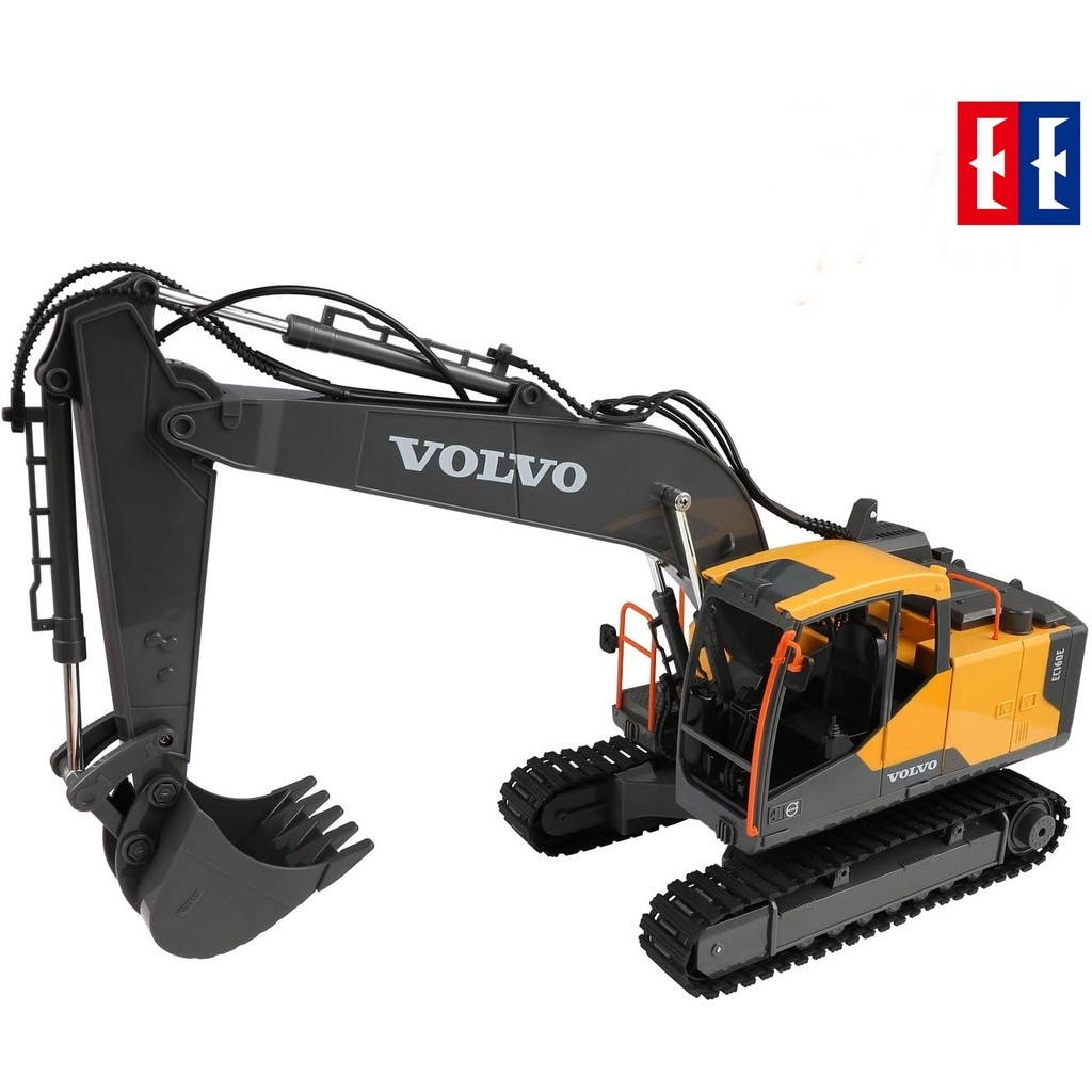 รถแม็คโคร Volvo Double Eagle E568-003 22 Channel รถแบคโฮ  รถแมคโคร รถดัมพ์ สไตล์ Volvo รถบรรทุก รถบังคับ 1/14 2.4Ghz Rc