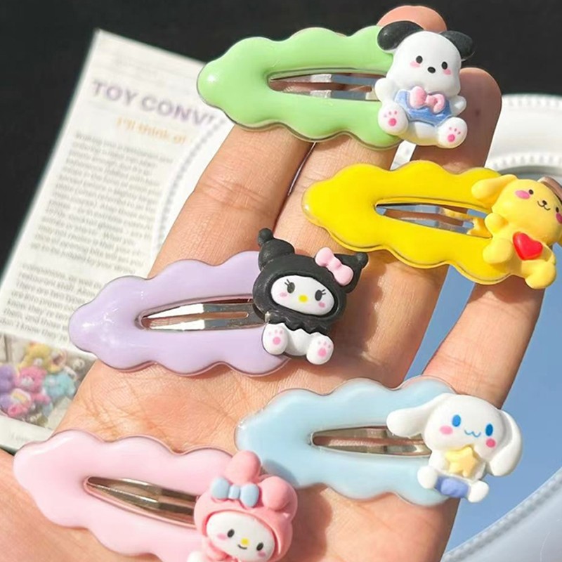 sparklyCute Cloud Sanrio Hairpin Kuromi Hairpin สาวหวานการ์ตูน Hairpin เด็กอุปกรณ์เสริมผม