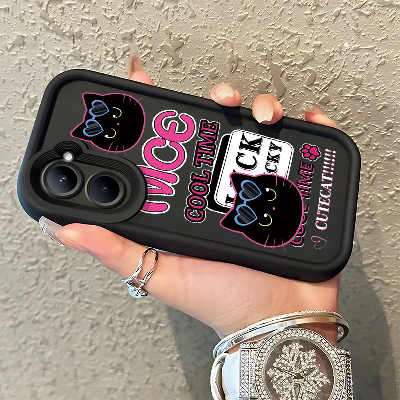 เคสสำหรับ Realme C33 เคสป้องกันซิลิโคนเคสนิ่มใส่โทรศัพท์สำหรับผู้หญิงลายแมวน่ารัก – โปรปัง