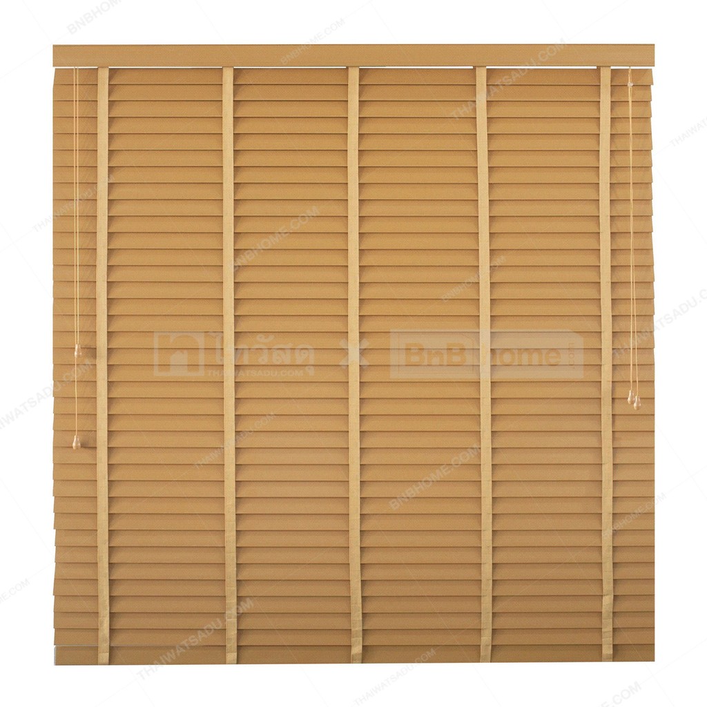 KASSA HOME มู่ลี่ PVC ลายไม้เส้นใหญ่ รุ่น BG003-BE ขนาด 155 x 160 ซม. สีเบจ